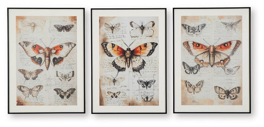 Jossletts - Orange / Black / Ivory - Wall Art Set (Set of 3) - Forward Furniture