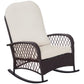 Rattan Rocking Chair, Outdoor Wicker Patio Rocker Chair Furniture with Thick Cushions, for Garden Backyard Porch, Cream White