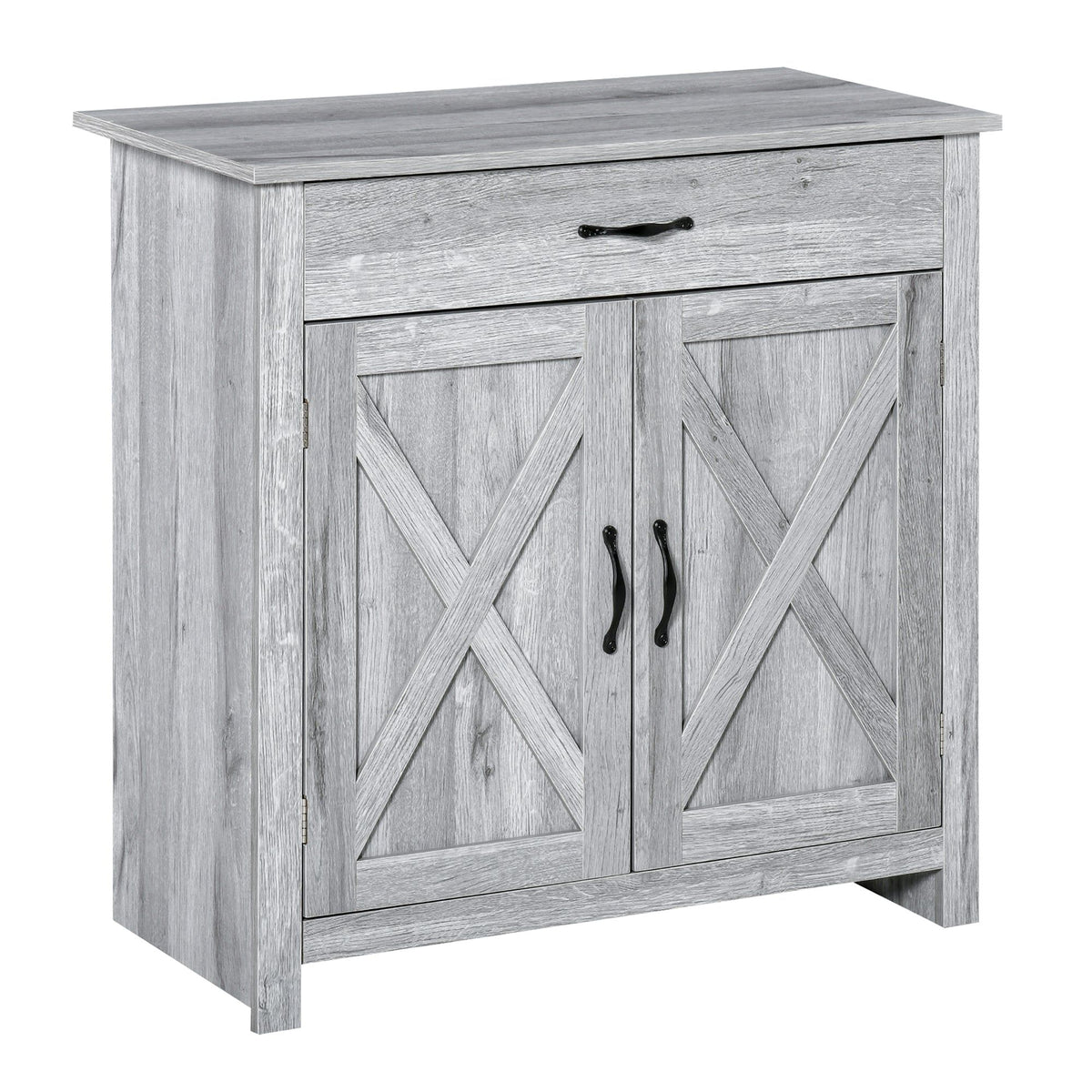 Farmhouse Sideboard Buffet with Barn Doors - Grey
