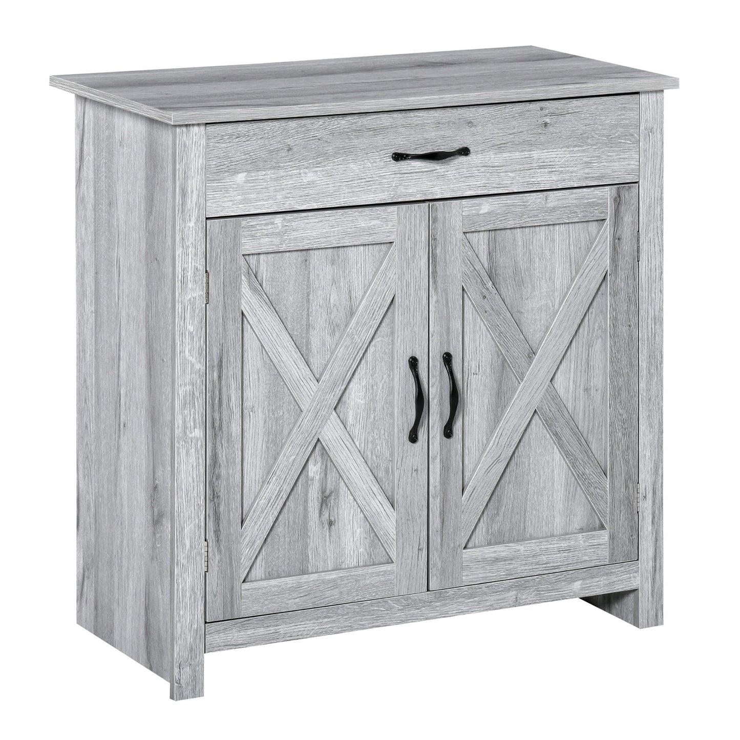 Farmhouse Sideboard Buffet with Barn Doors - Grey