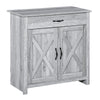 Farmhouse Sideboard Buffet with Barn Doors - Grey