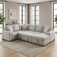 Hailey sectional with the pull-out sleeper bed extended in a bright modern living room