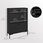 Modern Shoe Cabinet Storage 12 Pair Shoe Organizer with 2 Flip Doors Drawer and Adjustable Shelf Black