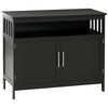 Kitchen Sideboard Buffet with Open Shelf - Black