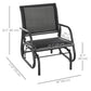 Patio Glider Outdoor Glider Chair with Breathable Mesh Seat & Backrest, Armrests and Metal Frame, Black