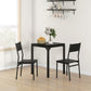 3-Piece Dining Table Set for 2 with Metal Legs - Black