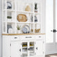 Ashbryn - White / Natural - Dining Server And Hutch