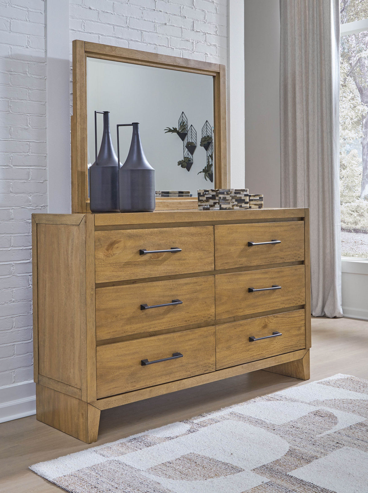 Sherbana - Light Brown - Dresser And Mirror - Forward Furniture