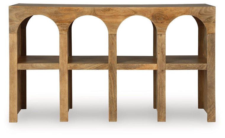 Luzmanacy - Natural Brown - Console Sofa Table - Forward Furniture