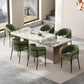 6-Piece Corduroy Side Chair Set with Ergonomic Curved Back, Sleek Lounge Chair Set for Living Room, 30.5" L x 21.5" W x 19.5" H, Green