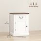 Set of 2 End Tables with Drawer and Cabinet - White