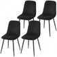 Upholstered Dining Chairs Set of 4 with Steel Legs - Black