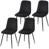 Upholstered Dining Chairs Set of 4 with Steel Legs - Black