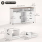Mobile Printer Stand with Charging Station & Lock - White