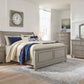 Lettner - 6 Pc. - Dresser, Mirror, Chest, Queen Sleigh Bed, 2 Nightstands - Light Gray