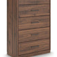 Fortlorn - Walnut Brown - Five Drawer Chest