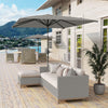 6.5x9.6ft Rectangle Aluminum Tilt Patio Umbrella, Garden Market Parasol, Outdoor Sunshade Canopy with Crank, Light Grey