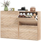 Shoe Storage Cabinet with 4 Flip Drawers, Narrow and Slim, 12-20 Pair of Shoes Organizer for Hallway, Entryway, Oak