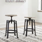 Lesterton - Light Brown / Black - Swivel Stool (Set of 2)