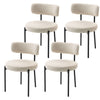 Berber Fleece Dining Chairs Set of 4 - Beige