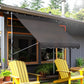 6.6'x5' Manual Retractable Patio Awning Window Door Sun Shade Deck Canopy Shelter Water Resistant UV Protector Grey