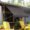 6.6'x5' Manual Retractable Patio Awning Window Door Sun Shade Deck Canopy Shelter Water Resistant UV Protector Grey