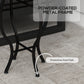 Round Outdoor Table, Patio Bistro Coffee Table with Mosaic Top and Steel Frame for Garden