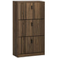 Shoe Storage Cabinet Organizer for 18 Pairs of Shoes with 3 Flip Drawers and Adjustable Shelves, Walnut