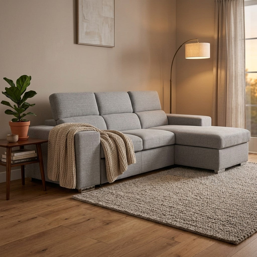 Bel Air Storage Sectional Sofa Bed — Reversible Chaise