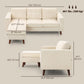 Sectional Sofa with Changeable Chaise Lounge, 3 Seat L-Shaped Sofa, Upholstered Couch for Small Space, Cream White