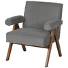 Corduroy Accent Chair with Padded Armrests - Dark Grey