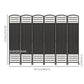 6 Panel Folding Room Divider, Portable Privacy Screen, Wave Fiber Room Partition for Home Office, Black