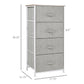 4-Drawer Linen Dresser Tower with Metal Frame - White