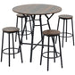 5-Piece Bar Table and Chairs Set, Space Saving Dining Table with 4 Stools for Pub & Kitchen, Dark Brown