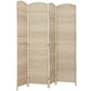 6 Ft Tall Folding Room Divider, 4 Panel Portable Privacy Screen, Hand-Woven Partition Wall Divider, Light Oak