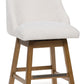 Cabalynn - Upholstered Swivel Barstool (Set of 2) - Oatmeal / Light Brown