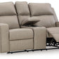 Lavenhorne - Pebble - Dbl Reclining Loveseat W/Console - Faux Leather