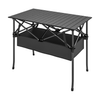 3ft Folding Camping Table, Picnic Table with Mesh Storage Net, Carrying Bag and Metal Frame, Black