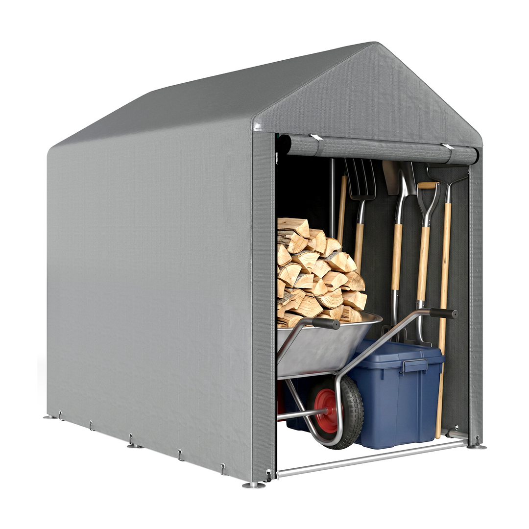 4' x 6' Bike Storage Shed with Roll-Up Door