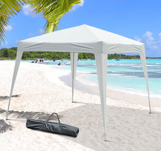 10' x 10' Arbor Barnum Folding Pop-up Garden Gazebo with Transport Bag-White