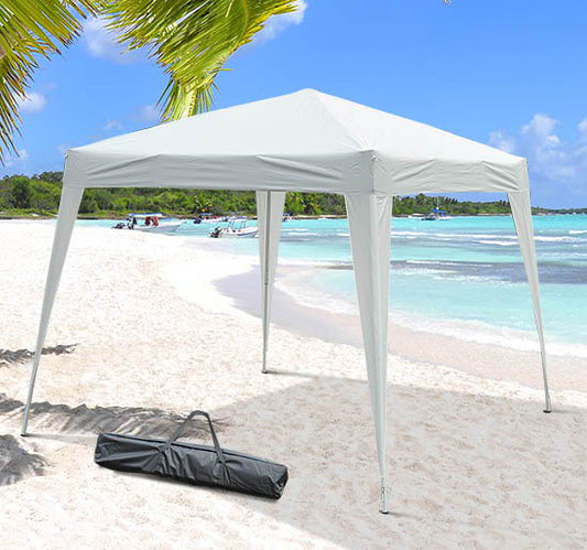 10' x 10' Arbor Barnum Folding Pop-up Garden Gazebo with Transport Bag-White