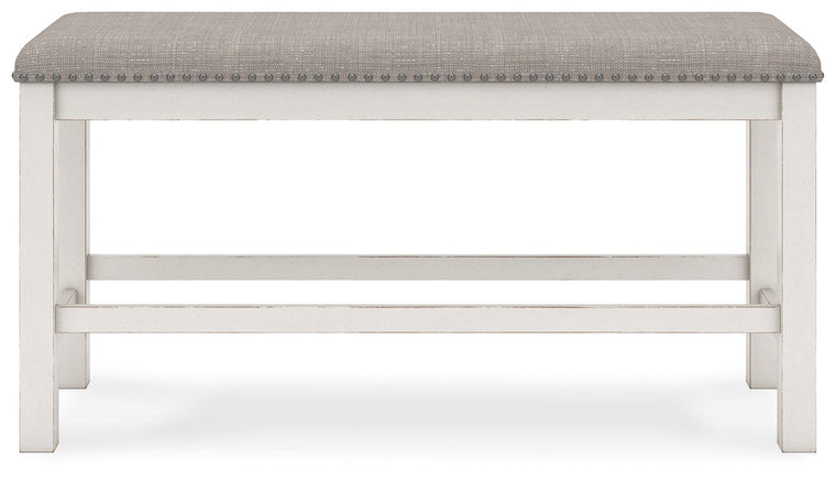Robbinsdale - Dbl Counter Height Upholstered Dining Bench - Antique White