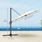 10' Offset Patio Umbrella Cantilever Umbrella with Aluminium Pole 360° Rotation and Tilt Adjustment, White