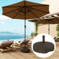 Round Plastic Patio Umbrella Base Parasol Holder Outdoor Umbrella Stand, Filled Up to 62lbs with Stand or 51lbs with Water for Garden, Poolside, Brown