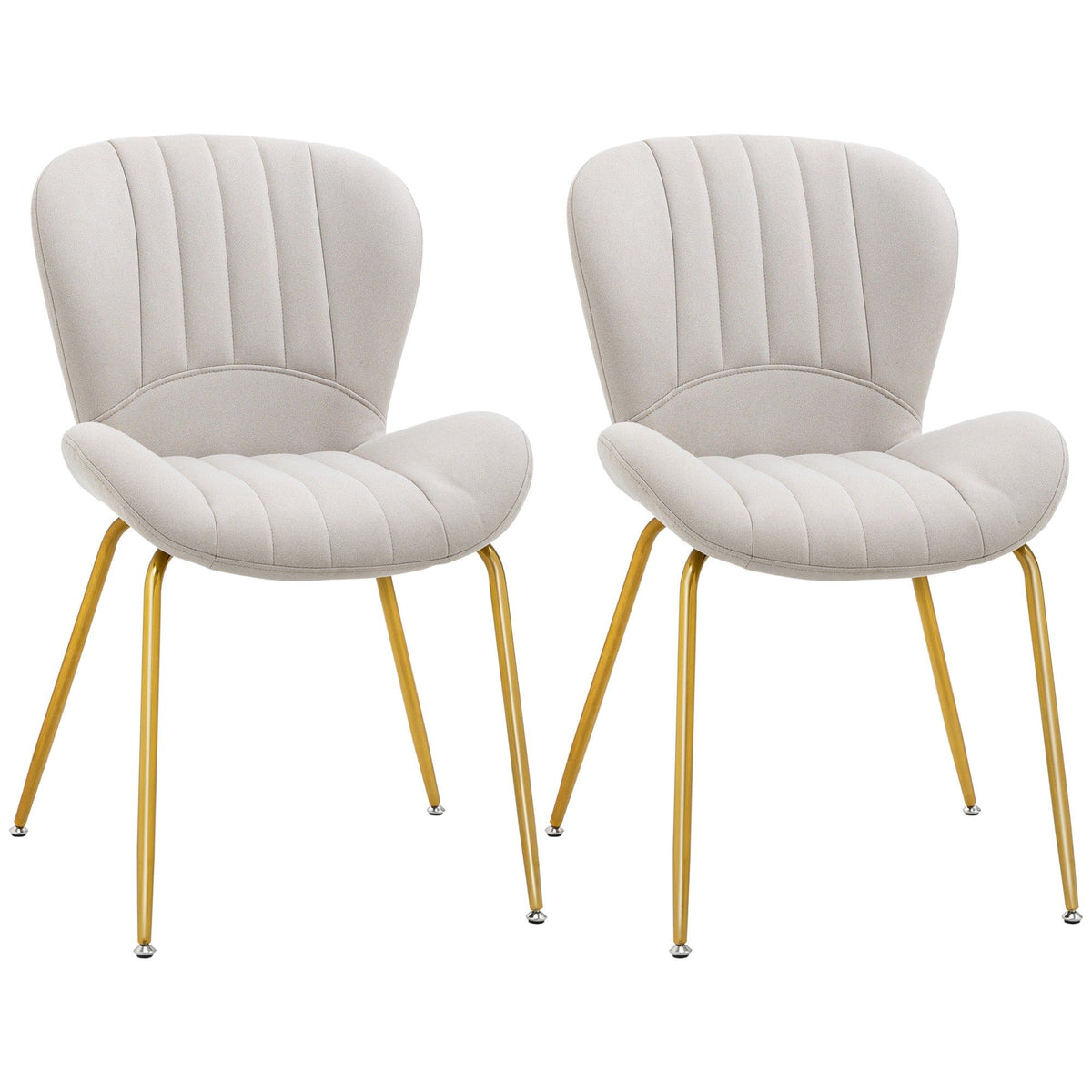 Upholstered Dining Chairs Set of 2 - Cream White