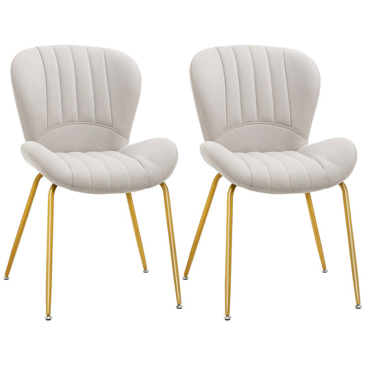 Upholstered Dining Chairs Set of 2 - Cream White
