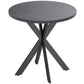 29" Dining Table, Contemporary Round Kitchen Table with Steel Legs, Black