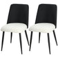 Upholstered Dining Chairs Set of 2 with Steel Legs - Black