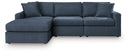3 Pc. Sectional Sofa With LAF Corner Storage Chaise
