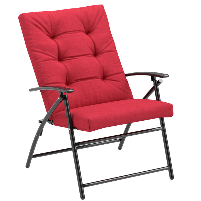Foldable Fabric Upholstered Recliner with Armrest